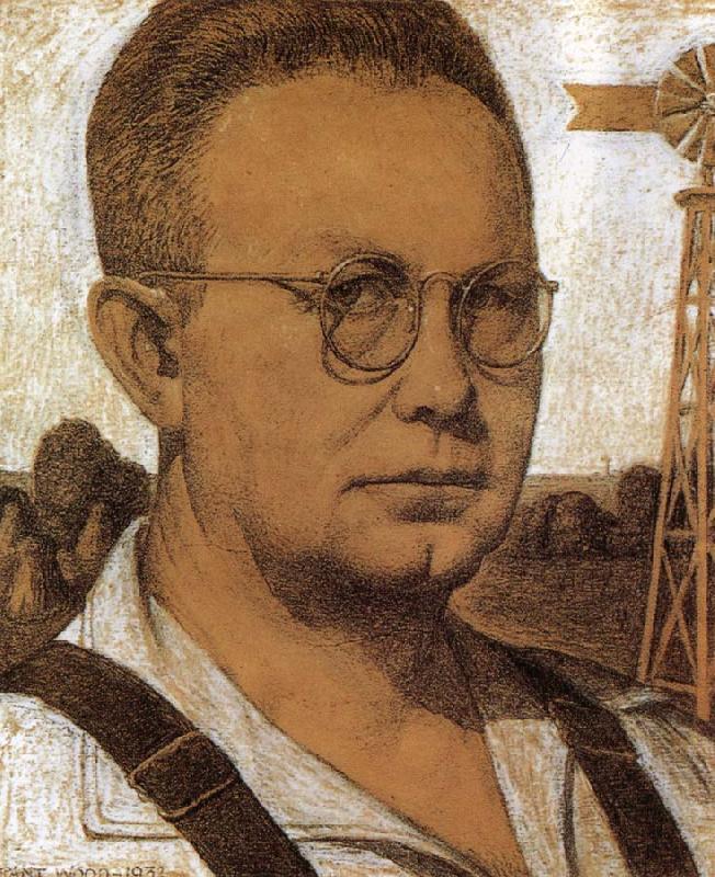 Grant Wood The Study of Self-Portrait